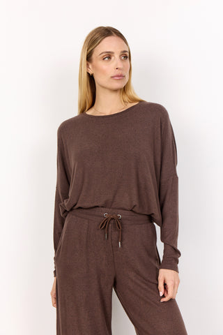 SOYACONCEPT Soft Biara Round Neck Top in Brown
