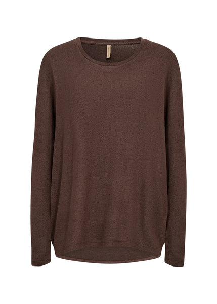 SOYACONCEPT Soft Biara Round Neck Top in Brown