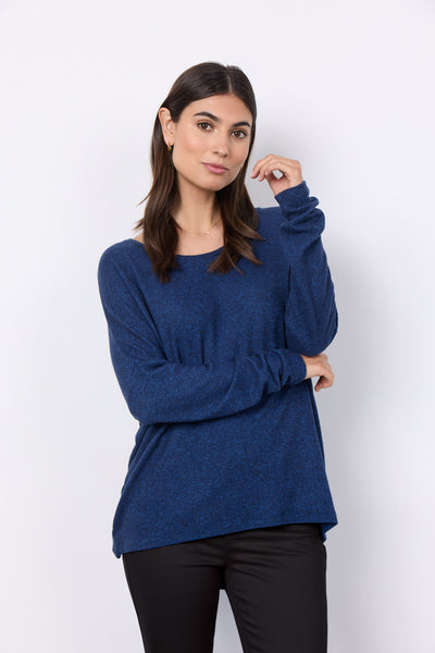 SOYACONCEPT Solf Biara Round Neck Top in Navy