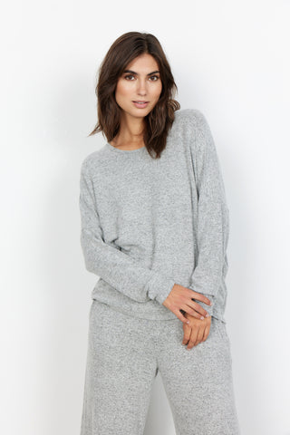 Soyaconcept Soft Biara Round Neck Top in Light Grey