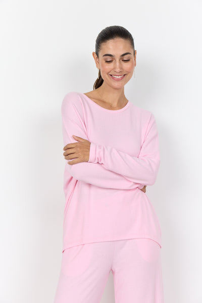 SOYACONCEPT Soft Biara Round Neck Top in Light Pink