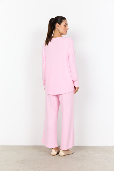SOYACONCEPT Soft Biara Round Neck Top in Light Pink