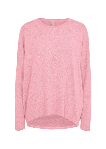 Soyaconcept Soft Biara Round Neck Top in Pink