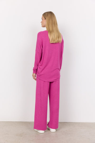 Soyaconcept Soft Biara Round Neck Top in Fuchsia