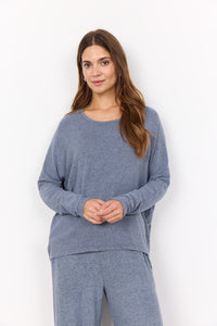 Soyaconcept Soft Biara Round Neck Top in Airforce Blue