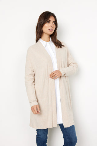 Soyaconcept Long Knitted Cardigan in Beige