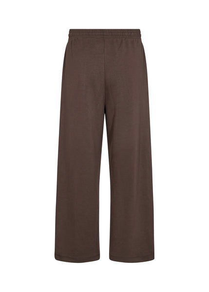 SOYACONCEPT Wide Leg Ankle Length Joggers in Brown