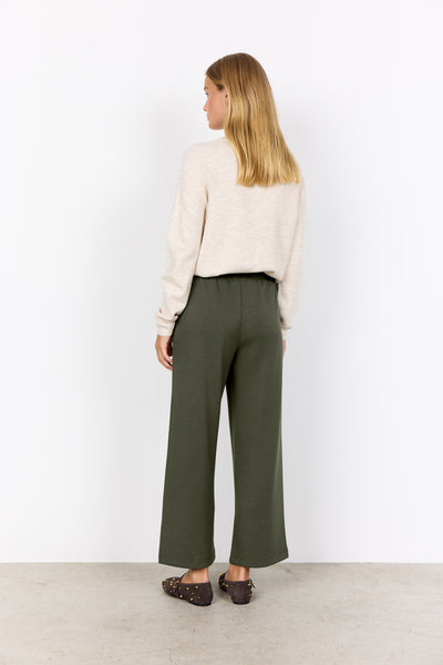 SOYACONCEPT Wide Leg Ankle Length Joggers in Green