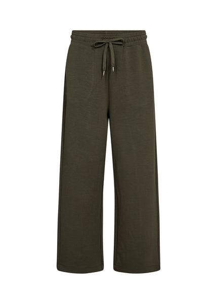 SOYACONCEPT Wide Leg Ankle Length Joggers in Green