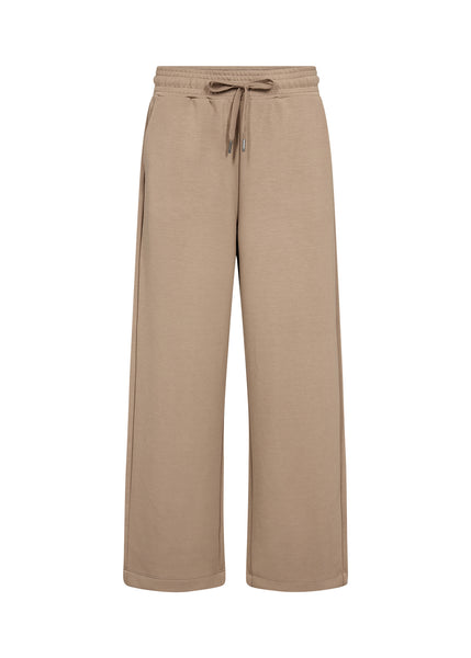 SOYACONCEPT Wide Leg Ankle Length Joggers in Beige