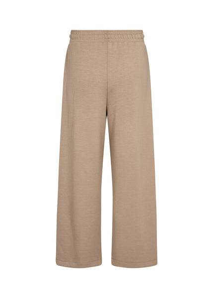 SOYACONCEPT Wide Leg Ankle Length Joggers in Beige