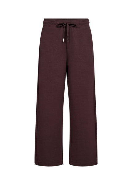 SOYACONCEPT Wide Leg Ankle Length Joggers in Chocolate