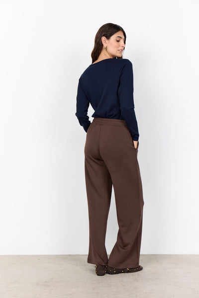 SOYACONCEPT Wide Leg Joggers in Brown
