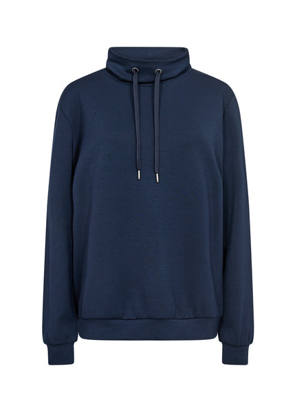 Soyaconcept Cowl Neck Sweatshirt in Navy