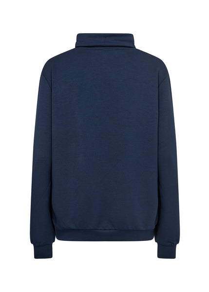 Soyaconcept Cowl Neck Sweatshirt in Navy