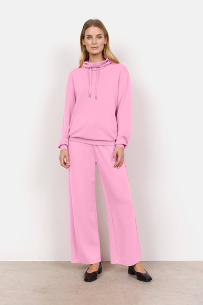 Soyaconcept Cowl Neck Sweatshirt in Pink