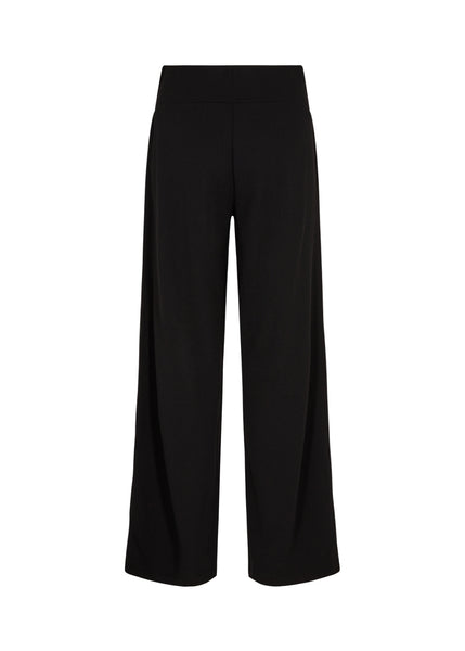 Soyaconcept High Waisted Wide Leg Trousers in Black