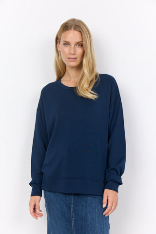 Soyaconcept Round Neck Sweatshirt in Navy