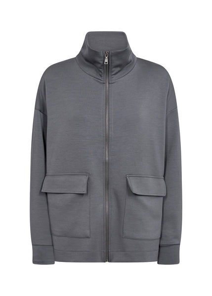 Soyaconcept Zip Up Sweatshirt in Grey
