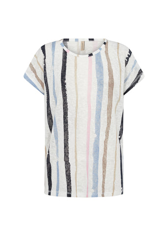 Soyaconcept Striped Short Sleeve Top in Blue