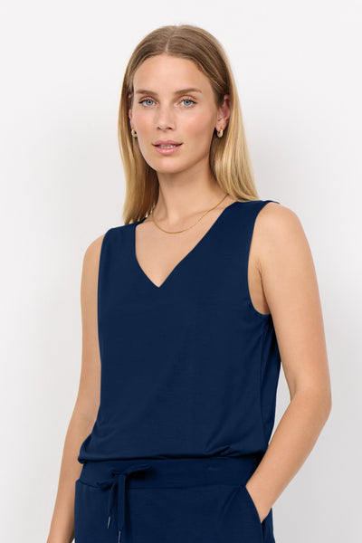 SOYACONCEPT V-Neck Tank Top in Navy