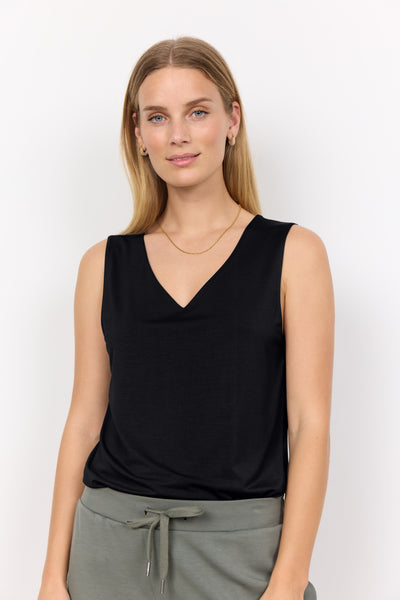 SOYACONCEPT V-Neck Tank Top in Black