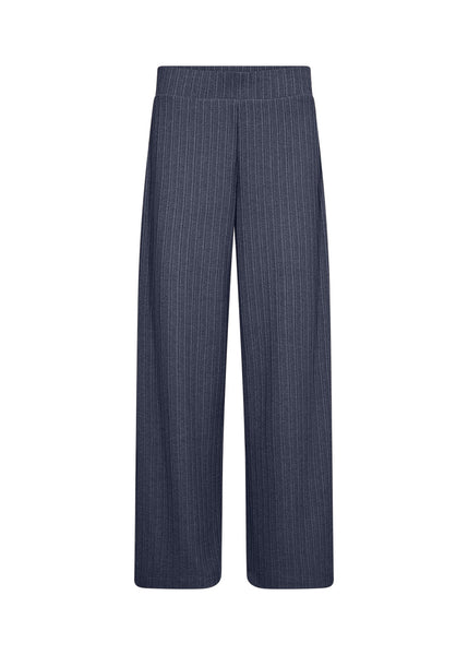 Soyaconcept Knitted Wide Leg Trousers in Blue