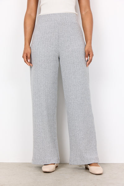 Soyaconcept Knitted Wide Leg Trousers in Light Grey