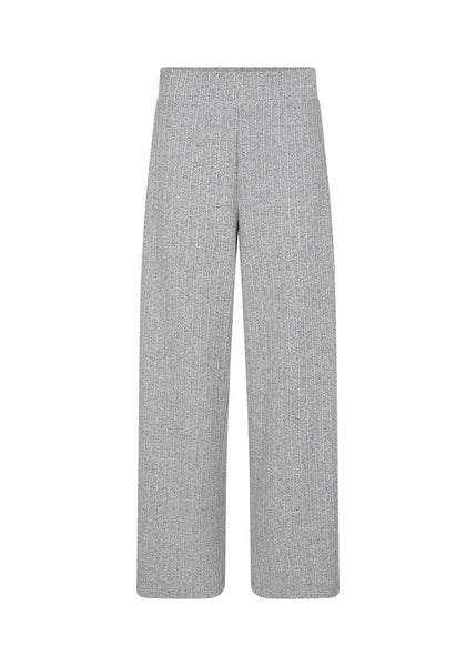 Soyaconcept Knitted Wide Leg Trousers in Light Grey