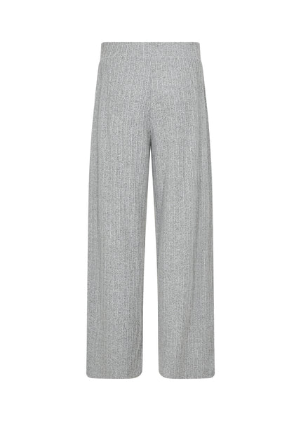 Soyaconcept Knitted Wide Leg Trousers in Light Grey