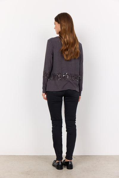 Soyaconcept Soft Biara Sequin Detail Top in Grey