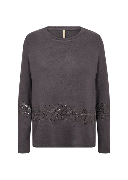 Soyaconcept Soft Biara Sequin Detail Top in Grey