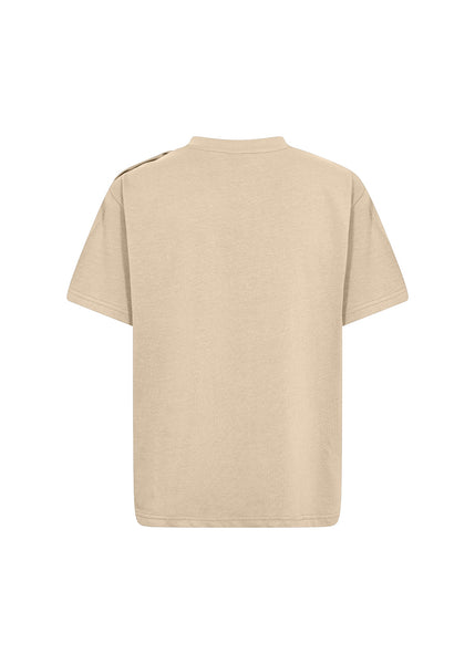 Soyaconcept Button Detail T-Shirt in Beige