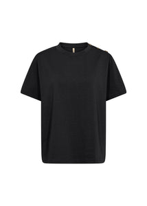 Soyaconcept Button Detail T-Shirt in Black