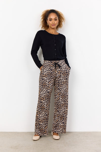 Soyaconcept Wide Leg Leopard Print Joggers