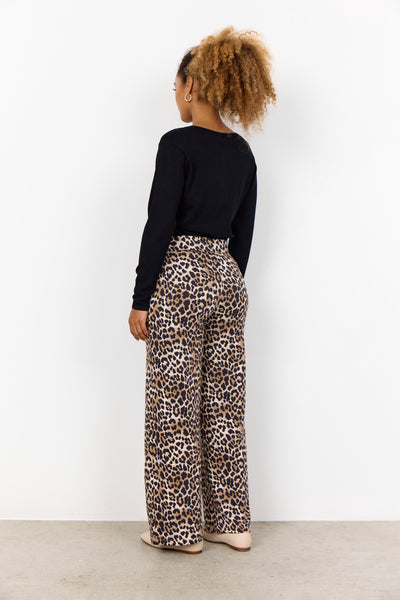 Soyaconcept Wide Leg Leopard Print Joggers