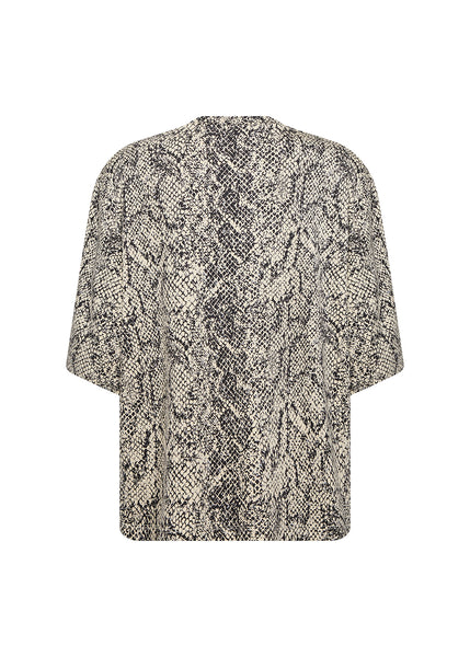 SOYACONCEPT Snake Print T-Shirt in Beige