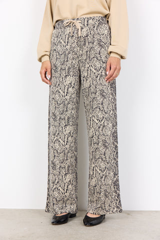 SOYACONCEPT Snake Print Joggers in Beige