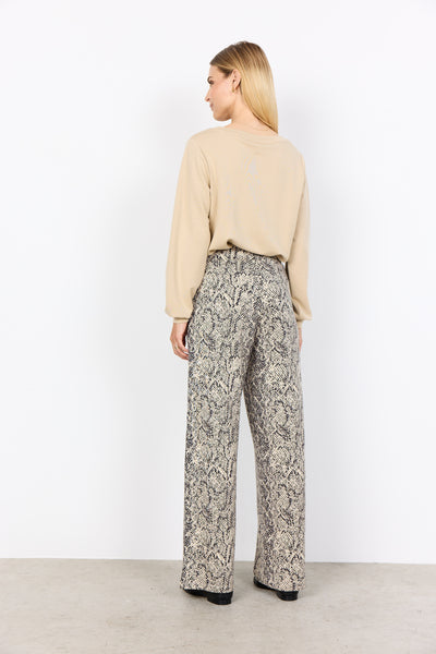 SOYACONCEPT Snake Print Joggers in Beige