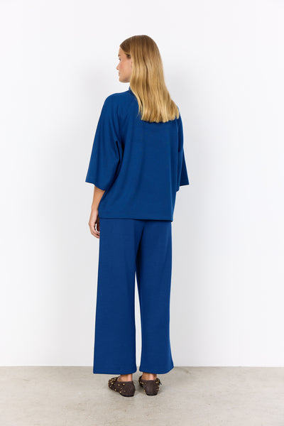 SOYACONCEPT 3/4 Sleeve High Neck Top in Blue