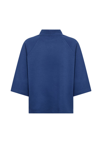SOYACONCEPT 3/4 Sleeve High Neck Top in Blue