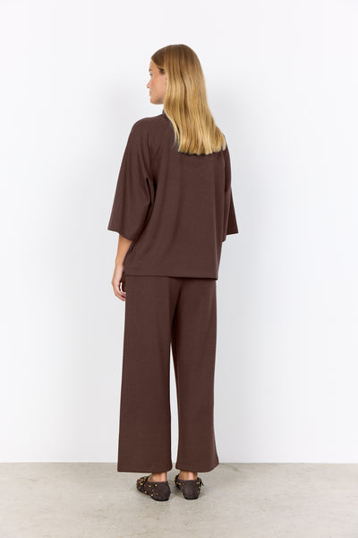 SOYACONCEPT 3/4 Sleeve High Neck Top in Brown