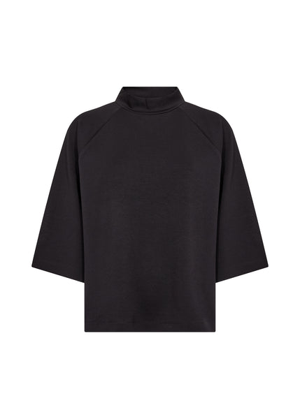 SOYACONCEPT 3/4 Sleeve High Neck Top in Black