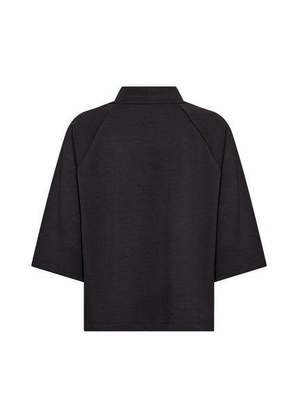 SOYACONCEPT 3/4 Sleeve High Neck Top in Black