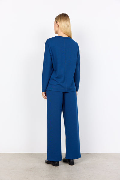 SOYACONCEPT Round Neck Seam Detail Sweatshirt in Blue