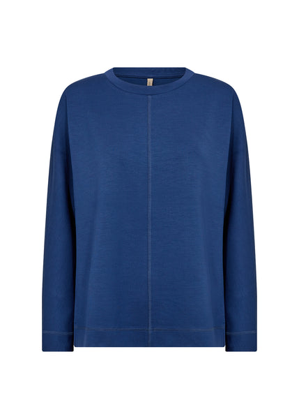 SOYACONCEPT Round Neck Seam Detail Sweatshirt in Blue