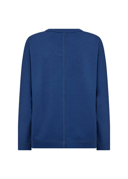 SOYACONCEPT Round Neck Seam Detail Sweatshirt in Blue