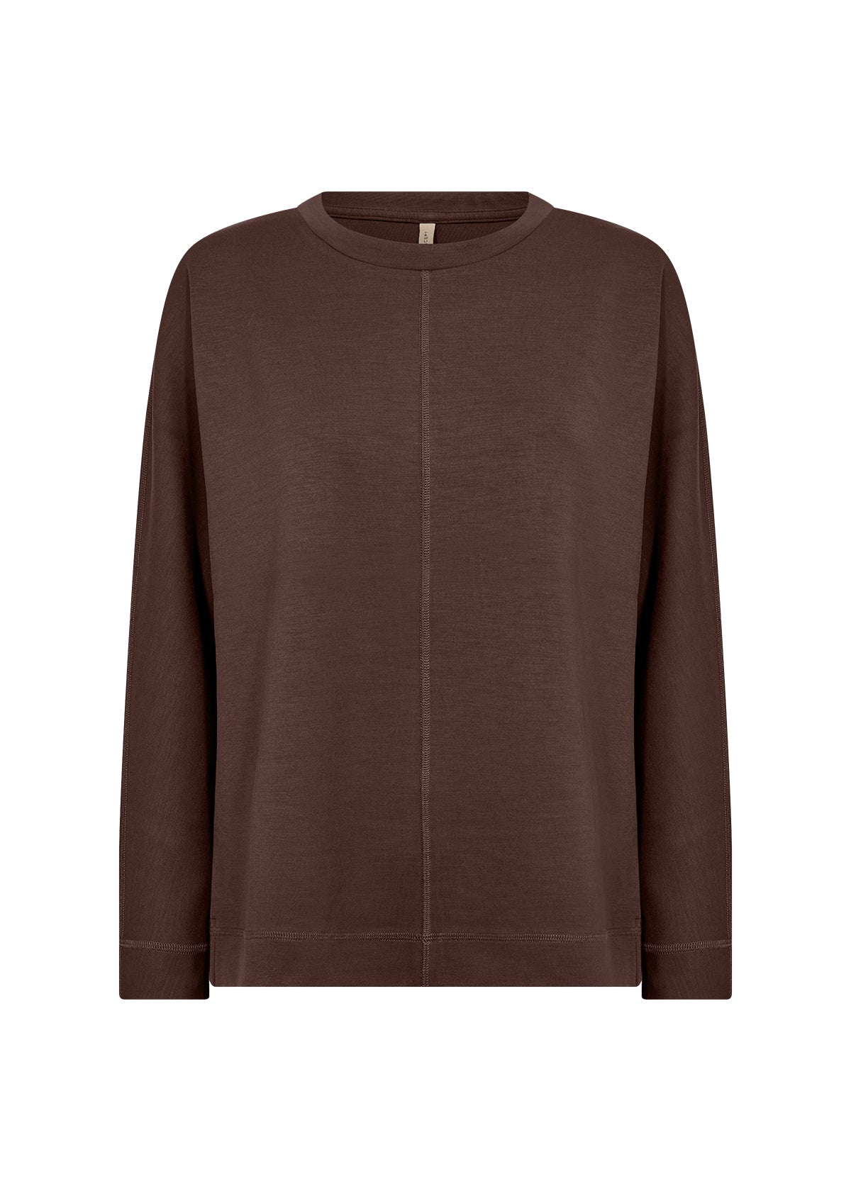 SOYACONCEPT Round Neck Seam Detail Sweatshirt in Brown