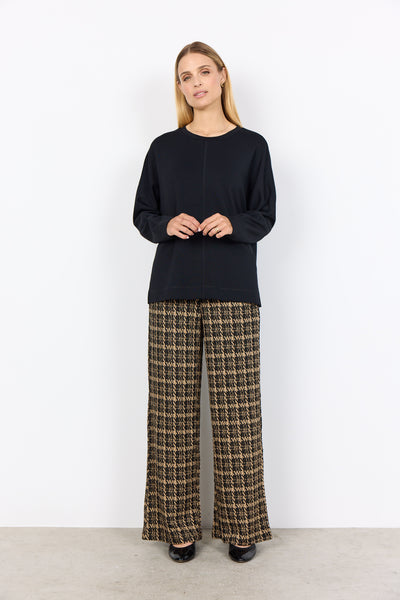 SOYACONCEPT Round Neck Seam Detail Sweatshirt in Black