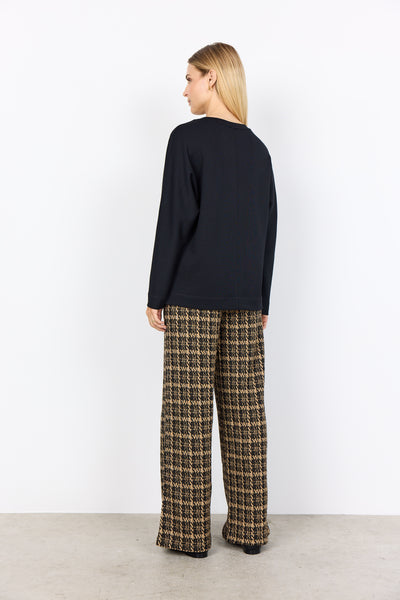 SOYACONCEPT Round Neck Seam Detail Sweatshirt in Black